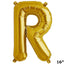 13" Gold Letter & Number Balloons, Shiny Metallic Mylar Foil Alphabet Balloons - Linen Luxes