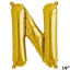13" Gold Letter & Number Balloons, Shiny Metallic Mylar Foil Alphabet Balloons - Linen Luxes