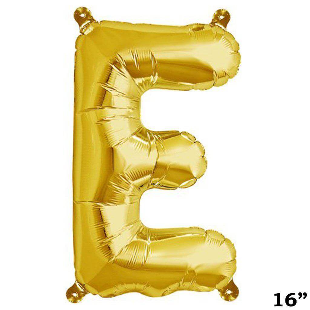 13" Gold Letter & Number Balloons, Shiny Metallic Mylar Foil Alphabet Balloons - Linen Luxes