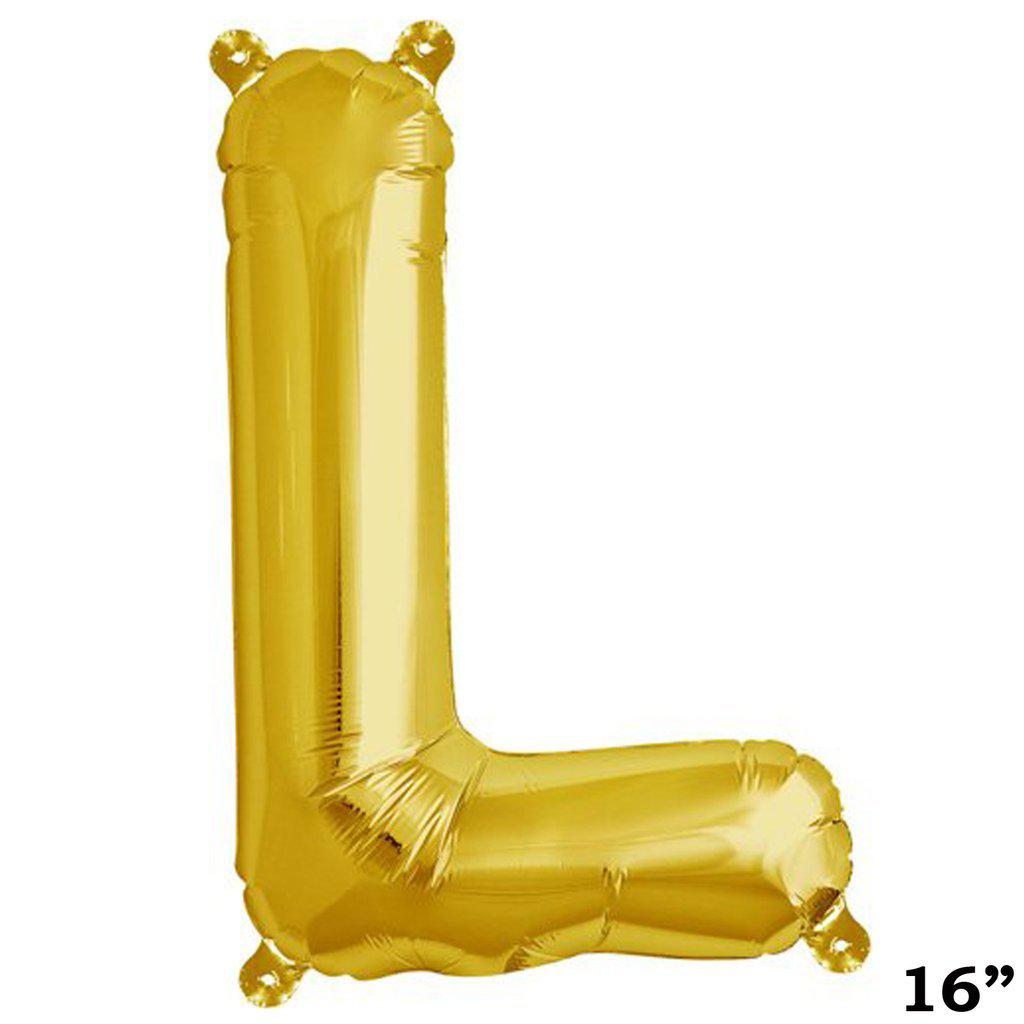 13" Gold Letter & Number Balloons, Shiny Metallic Mylar Foil Alphabet Balloons - Linen Luxes