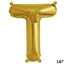 13" Gold Letter & Number Balloons, Shiny Metallic Mylar Foil Alphabet Balloons - Linen Luxes