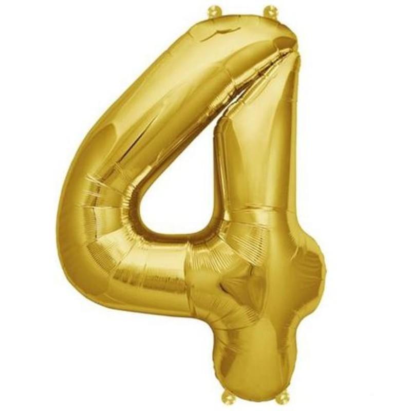 13" Gold Letter & Number Balloons, Shiny Metallic Mylar Foil Alphabet Balloons - Linen Luxes