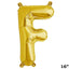 13" Gold Letter & Number Balloons, Shiny Metallic Mylar Foil Alphabet Balloons - Linen Luxes