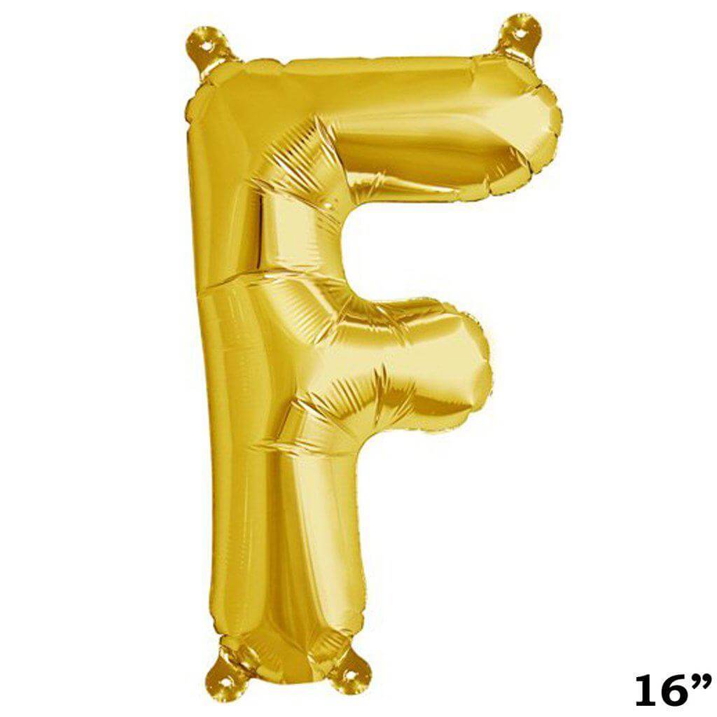 13" Gold Letter & Number Balloons, Shiny Metallic Mylar Foil Alphabet Balloons - Linen Luxes