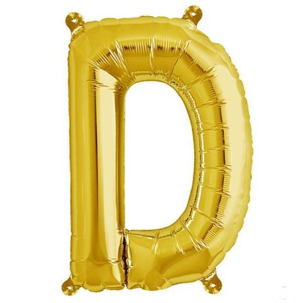 13" Gold Letter & Number Balloons, Shiny Metallic Mylar Foil Alphabet Balloons - Linen Luxes