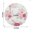 6-Pack Plastic Round Charger Plates 13" in White with Assorted Rose Floral Print, Decorative Dinner Party Charger Tableware