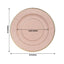 25-Pack Disposable Round Charger Plates in Dusty Rose Sunray Design with Gold Rim - 350GSM Heavy Duty Paper Chargers 13"