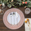 6-Pack Acrylic Round Charger Plates 13" in Rose Gold with Lace Embossed Rim, Rustic Plastic Decorative Charger Tableware