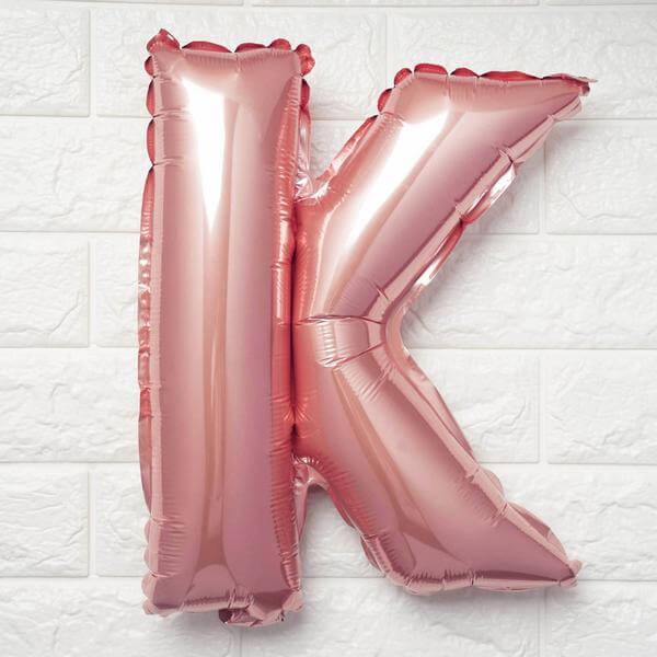 13" Matte Blush Letter and Number Balloons, Mylar Foil Alphabet Balloons - Linen Luxes