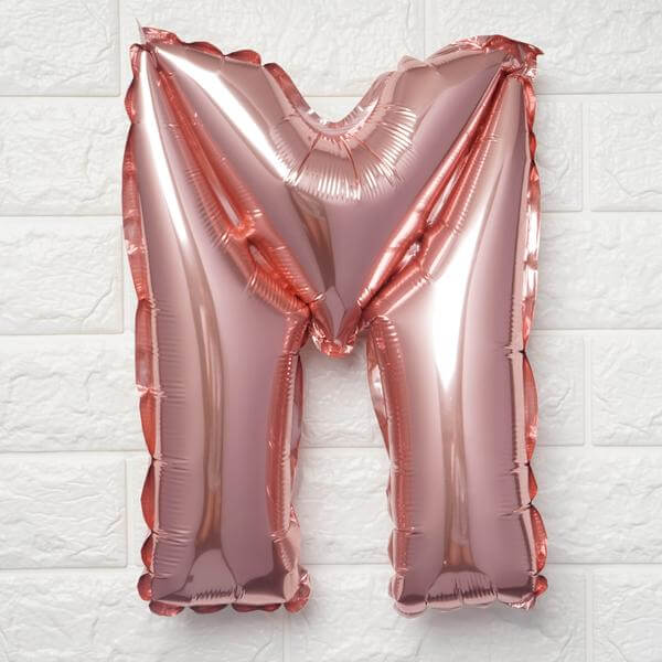13" Matte Blush Letter and Number Balloons, Mylar Foil Alphabet Balloons - Linen Luxes