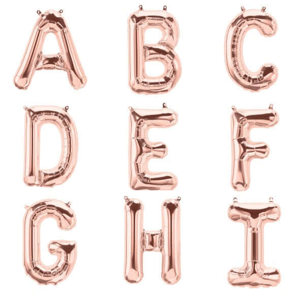 13" Matte Blush Letter and Number Balloons, Mylar Foil Alphabet Balloons - Linen Luxes
