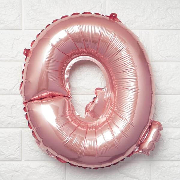 13" Matte Blush Letter and Number Balloons, Mylar Foil Alphabet Balloons - Linen Luxes