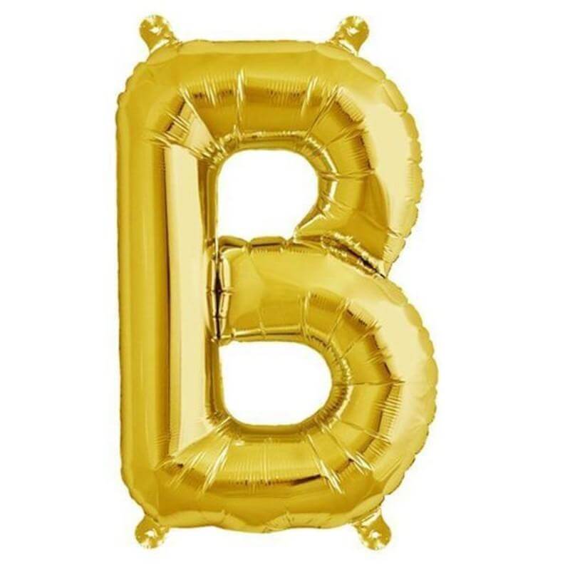 13" Matte Gold Letter and Number Balloons, Mylar Foil Balloons - Linen Luxes