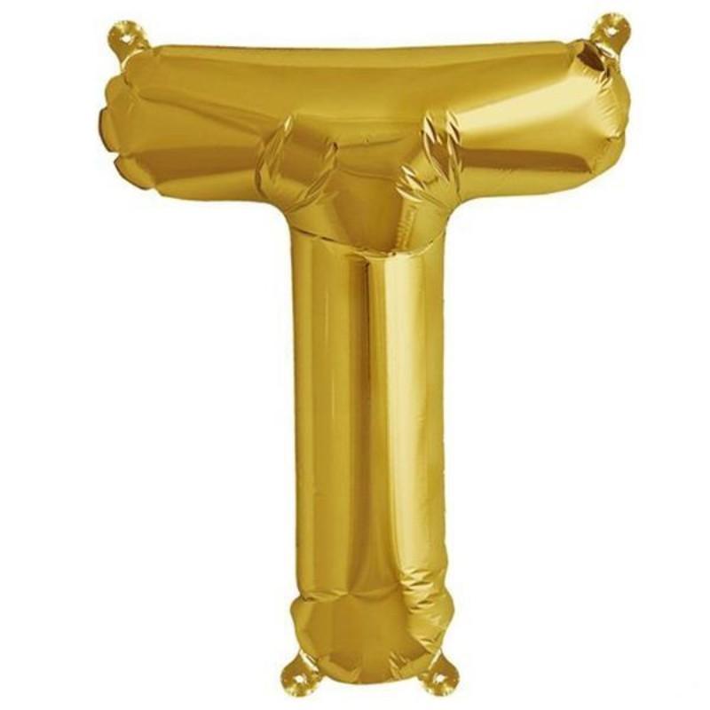 13" Matte Gold Letter and Number Balloons, Mylar Foil Balloons - Linen Luxes