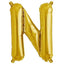 13" Matte Gold Letter and Number Balloons, Mylar Foil Balloons - Linen Luxes