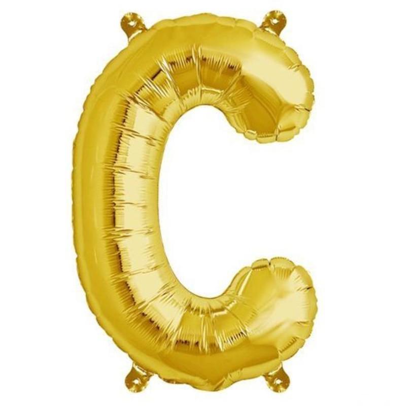13" Matte Gold Letter and Number Balloons, Mylar Foil Balloons - Linen Luxes