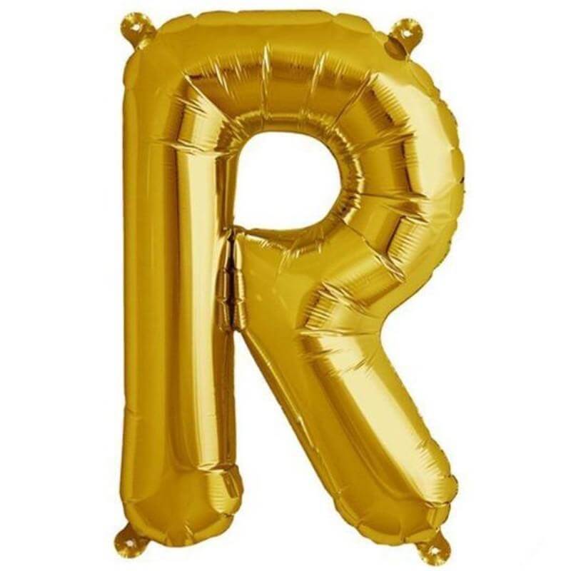 13" Matte Gold Letter and Number Balloons, Mylar Foil Balloons - Linen Luxes