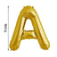 13" Matte Gold Letter and Number Balloons, Mylar Foil Balloons - Linen Luxes