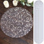 50-Pack Table Placemats Embossed Foil Flower Design Metallic Silver Round - Sheer Organza Disposable Mats 13"
