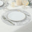 50 Pack Disposable Metallic Silver Placemats, 13" Non-Woven Mesh Fiber Round Table Mats for Dining & Events