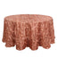 Taffeta 132" Round Tablecloth Terracotta (Rust) | 3D Leaf Petal Design Seamless Table Cover