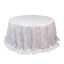 Polyester 132" Round Tablecloth White - Lavender Lilac French Toile Pattern for Chic Weddings
