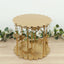 Metal Round Pedestal Cake Stand Gold Carousel Design with Hanging Acrylic Beads for Cupcakes & Pastries 14"