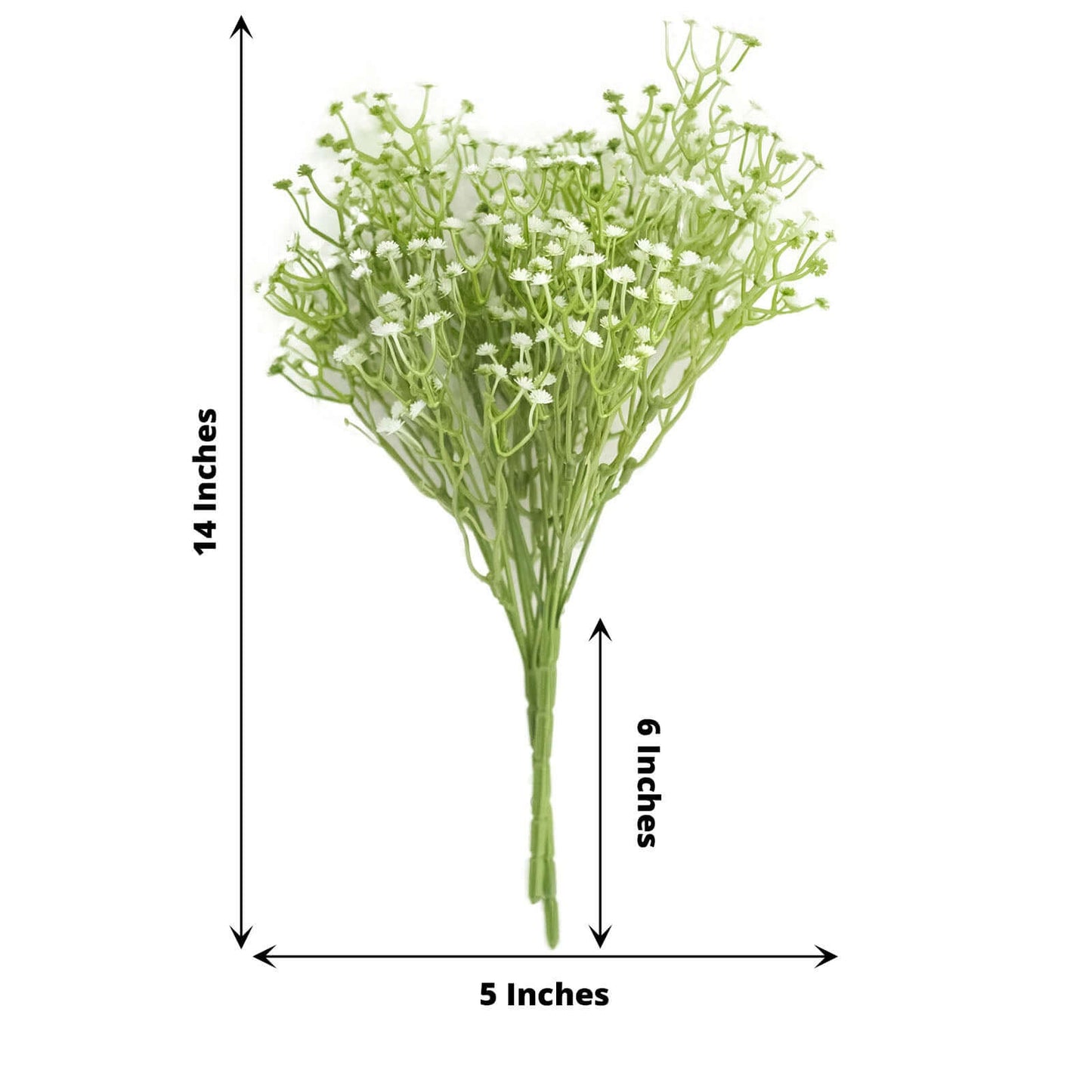 3 Bushes White 14" Artificial Babyâ€™s Breath Gypsophila Flower Arrangements, Real Touch Indoor Faux Floral Bouquets