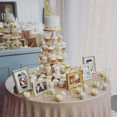 14" Round Clear Acrylic Cake and Cupcake Display Stand Plates, DIY - Linen Luxes