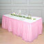 Plastic Table Skirt Pink Ruffled - Durable Disposable Skirt for Events 14ft