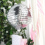 15" Mirrored Silver Disco Ball Mylar Reusable Foil Helium Air Balloon - Linen Luxes