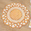 10-Pack Disposable Table Placemats in Brown with Die-Cut Rattan Weave Print - Large Rustic Farmhouse Scalloped Rim Floral Paper Placemats 16"