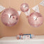 16" Large Rose Gold Foam Disco Mirror Ball With Hanging Swivel Ring, Holiday Party Decor - Linen Luxes