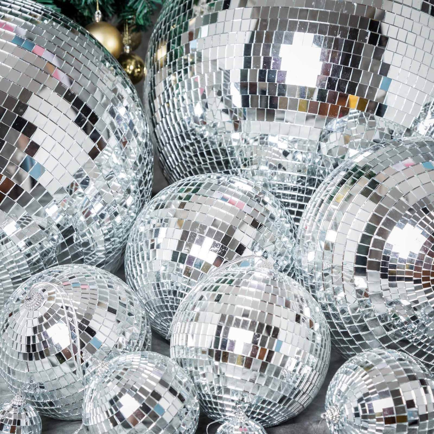 16" Large Silver Foam Disco Mirror Ball With Hanging Swivel Ring, Holiday Party Decor - Linen Luxes