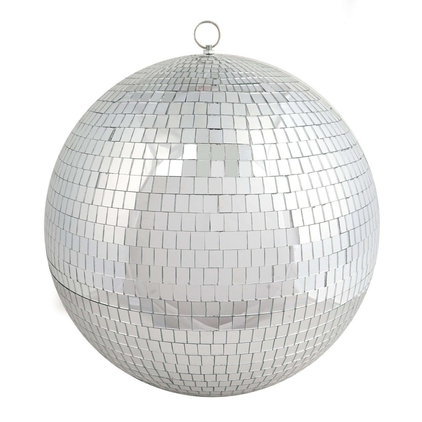 16" Large Silver Foam Disco Mirror Ball With Hanging Swivel Ring, Holiday Party Decor - Linen Luxes