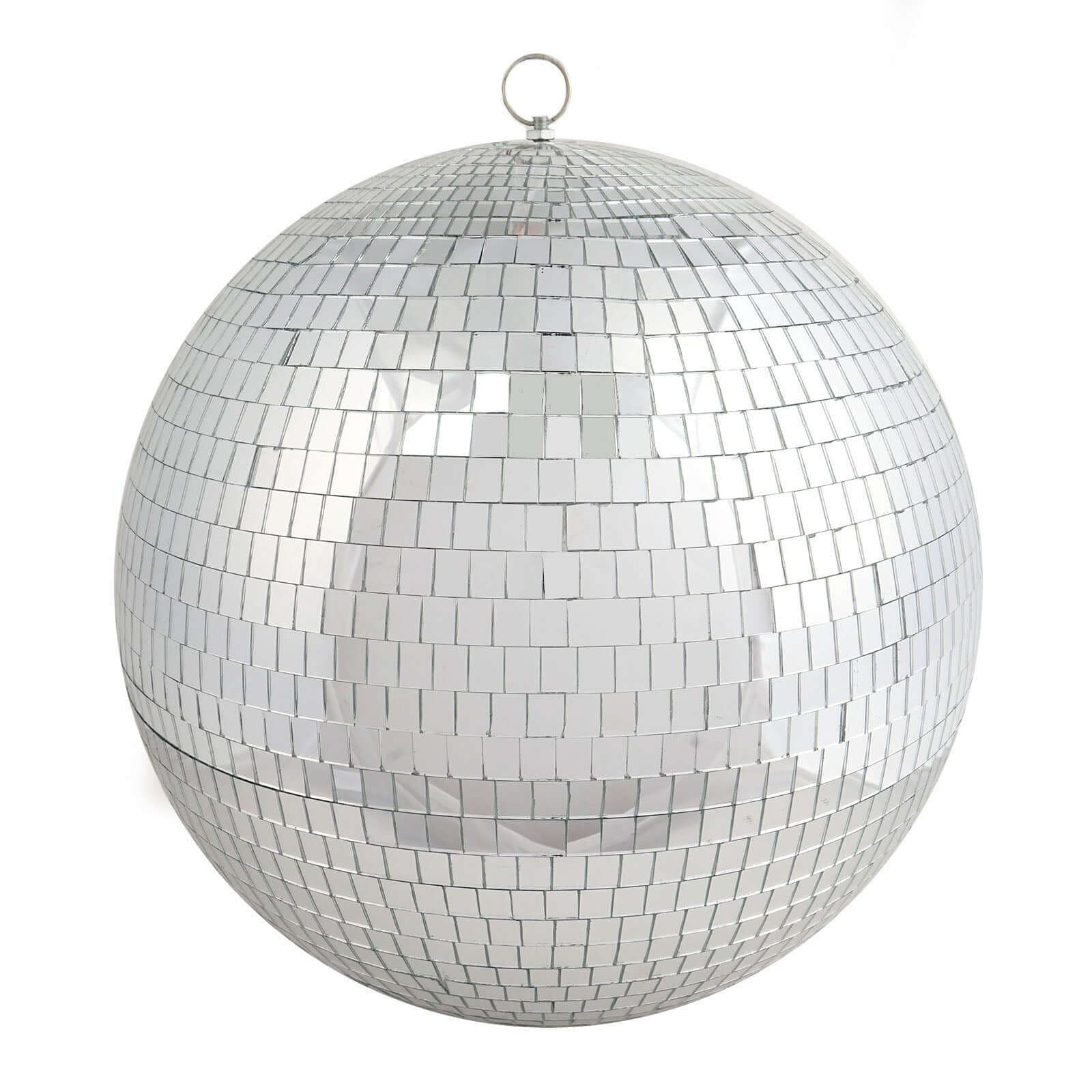 16" Large Silver Foam Disco Mirror Ball With Hanging Swivel Ring, Holiday Party Decor - Linen Luxes
