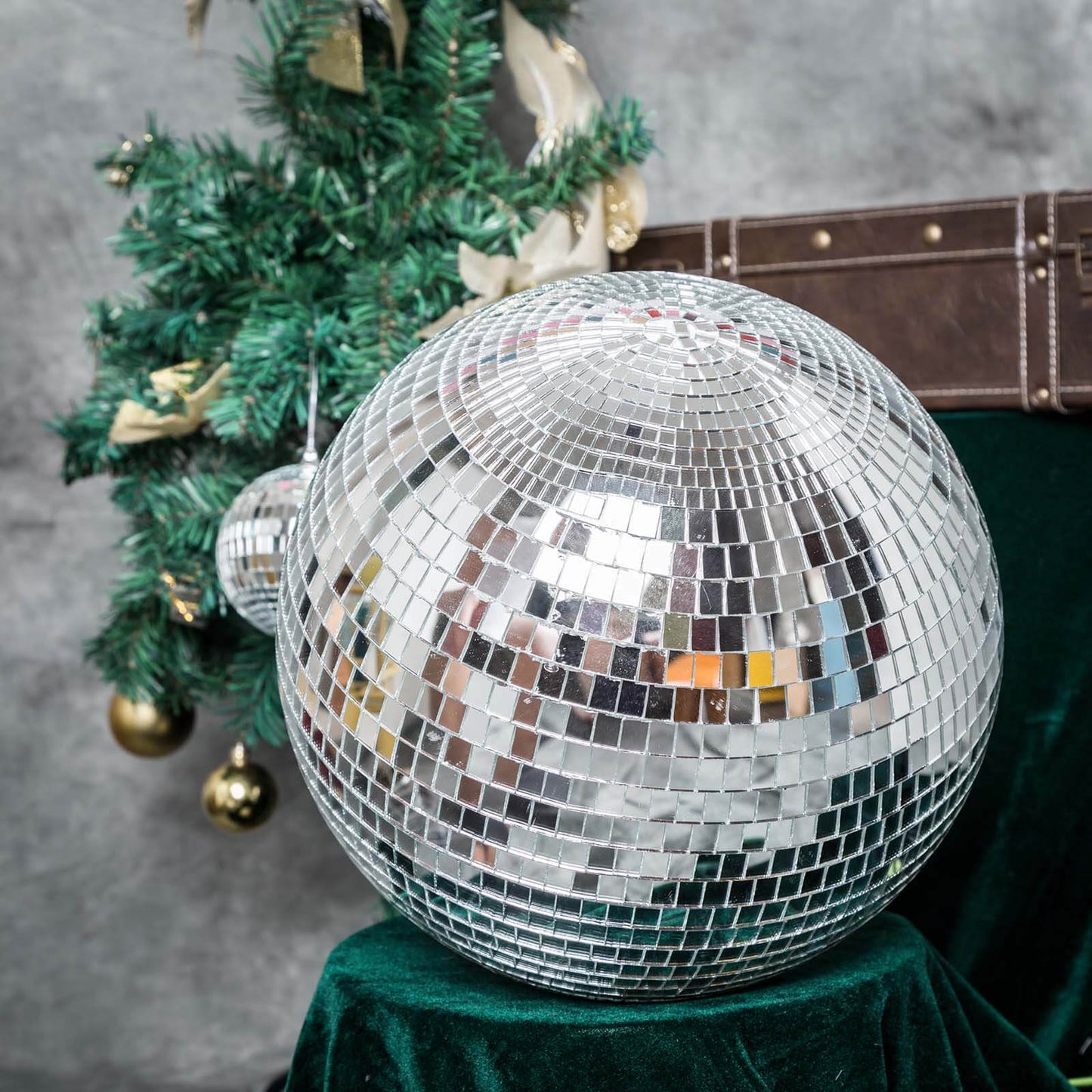 16" Large Silver Foam Disco Mirror Ball With Hanging Swivel Ring, Holiday Party Decor - Linen Luxes