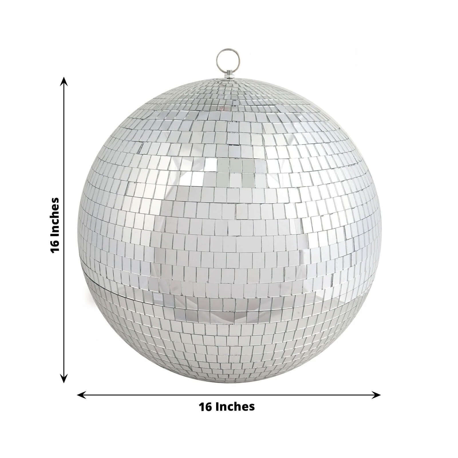 16" Large Silver Foam Disco Mirror Ball With Hanging Swivel Ring, Holiday Party Decor - Linen Luxes