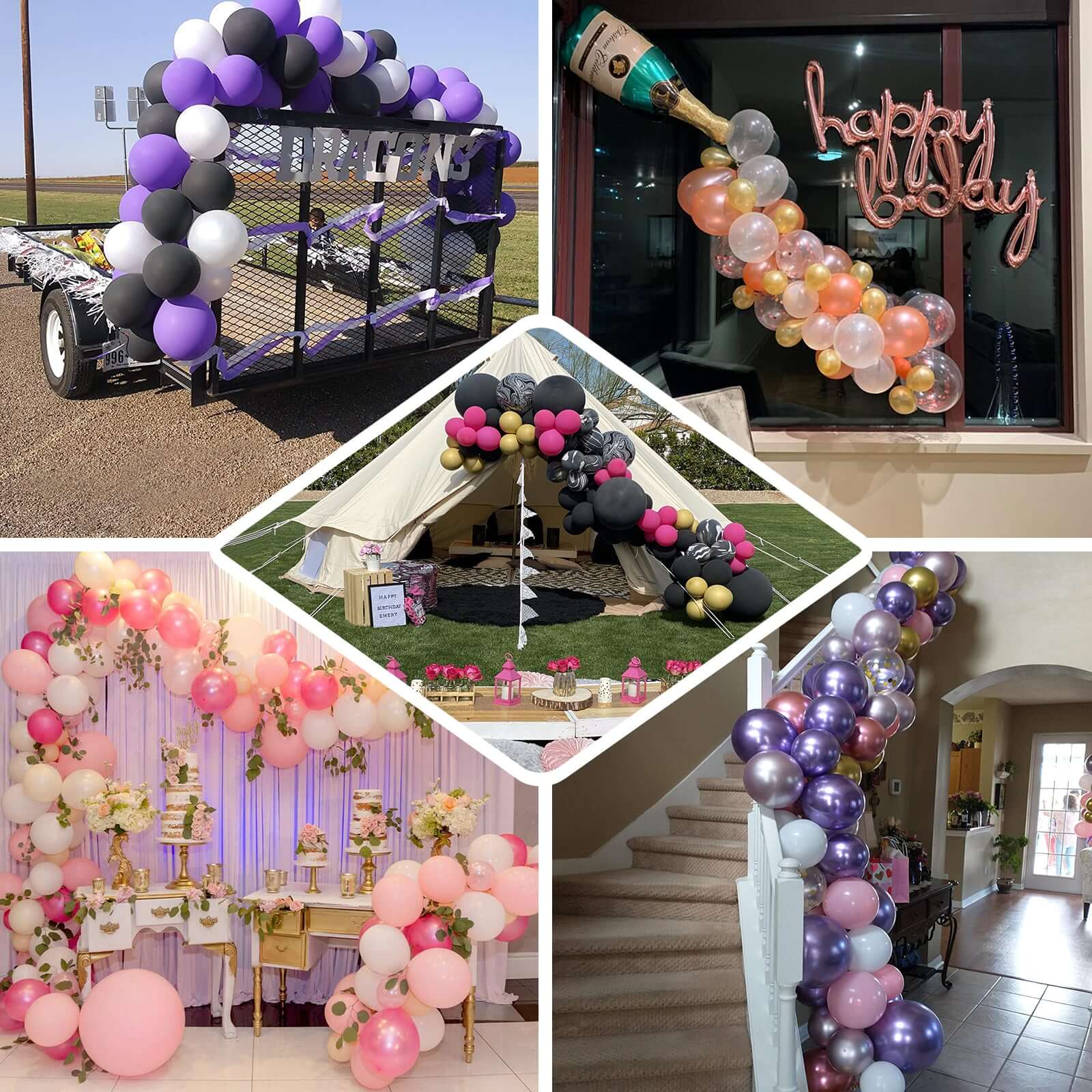 16ft Long Balloon Decorating Strip Tape, Balloon Garland Clip Holder - Linen Luxes