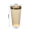 12-Pack Plastic Party Cups Transparent Amber Gold with Gold Rim - Durable Disposable Tumblers for Drinks 17oz 5.5"