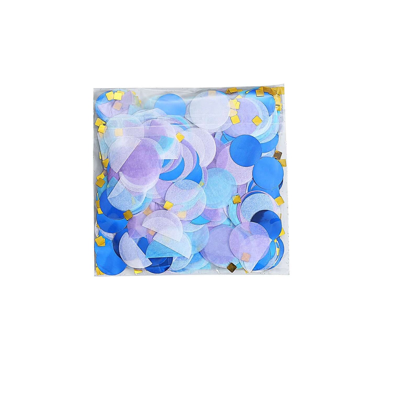 18G Bag Tissue Paper and Foil Table Confetti Mix, Purple Theme Festive Balloon Decor Blue, Gold, Royal Blue, White - Linen Luxes