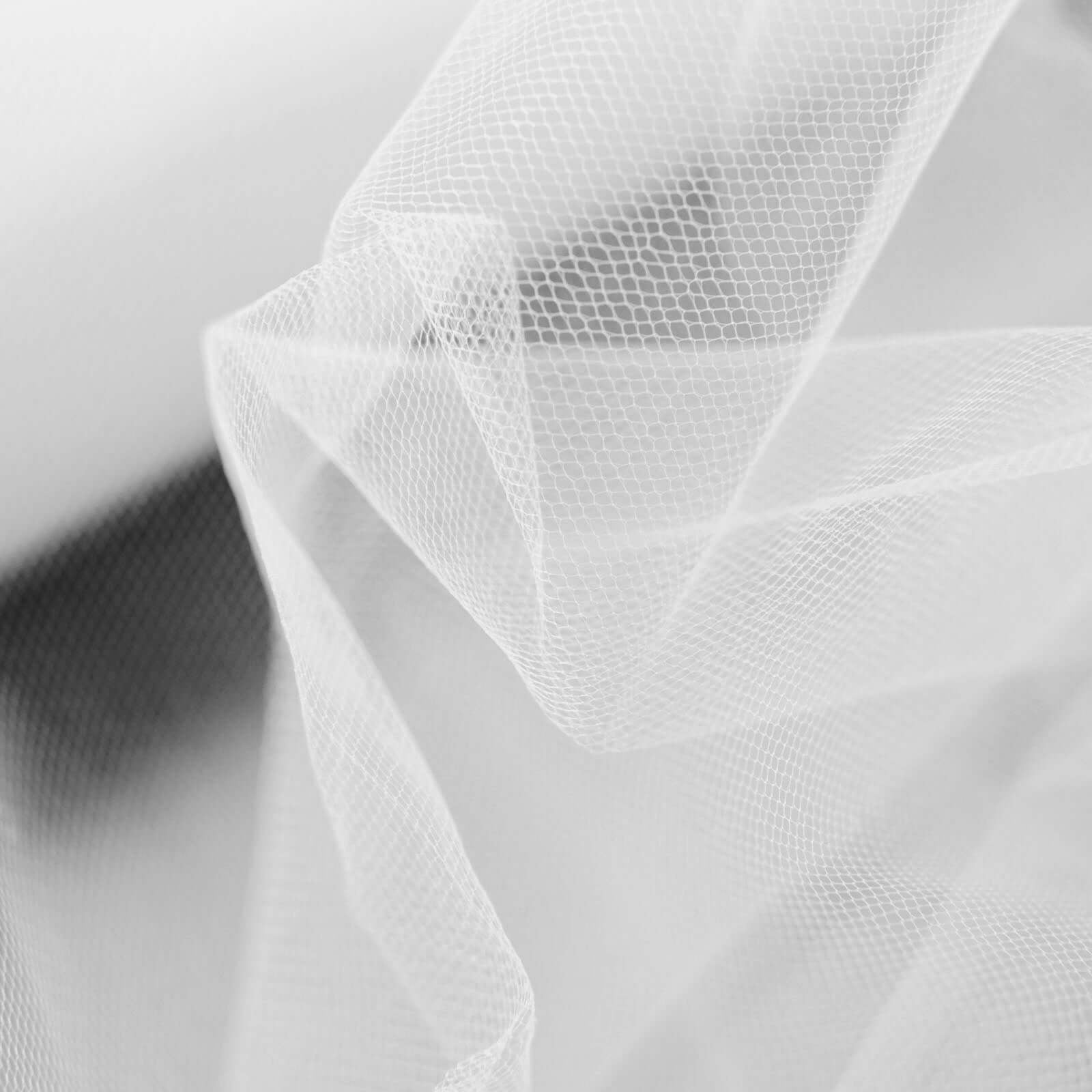 18"x100 Yards White Tulle Fabric Bolt, Sheer Fabric Spool Roll For Crafts - Linen Luxes