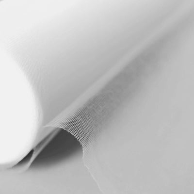 18"x100 Yards White Tulle Fabric Bolt, Sheer Fabric Spool Roll For Crafts - Linen Luxes