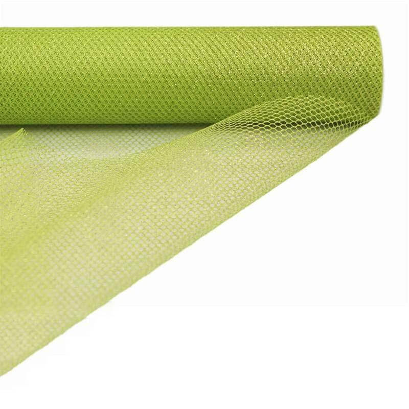 19"x10 Yards Apple Green Polyester Hex Deco Mesh Netting Fabric Roll - Linen Luxes