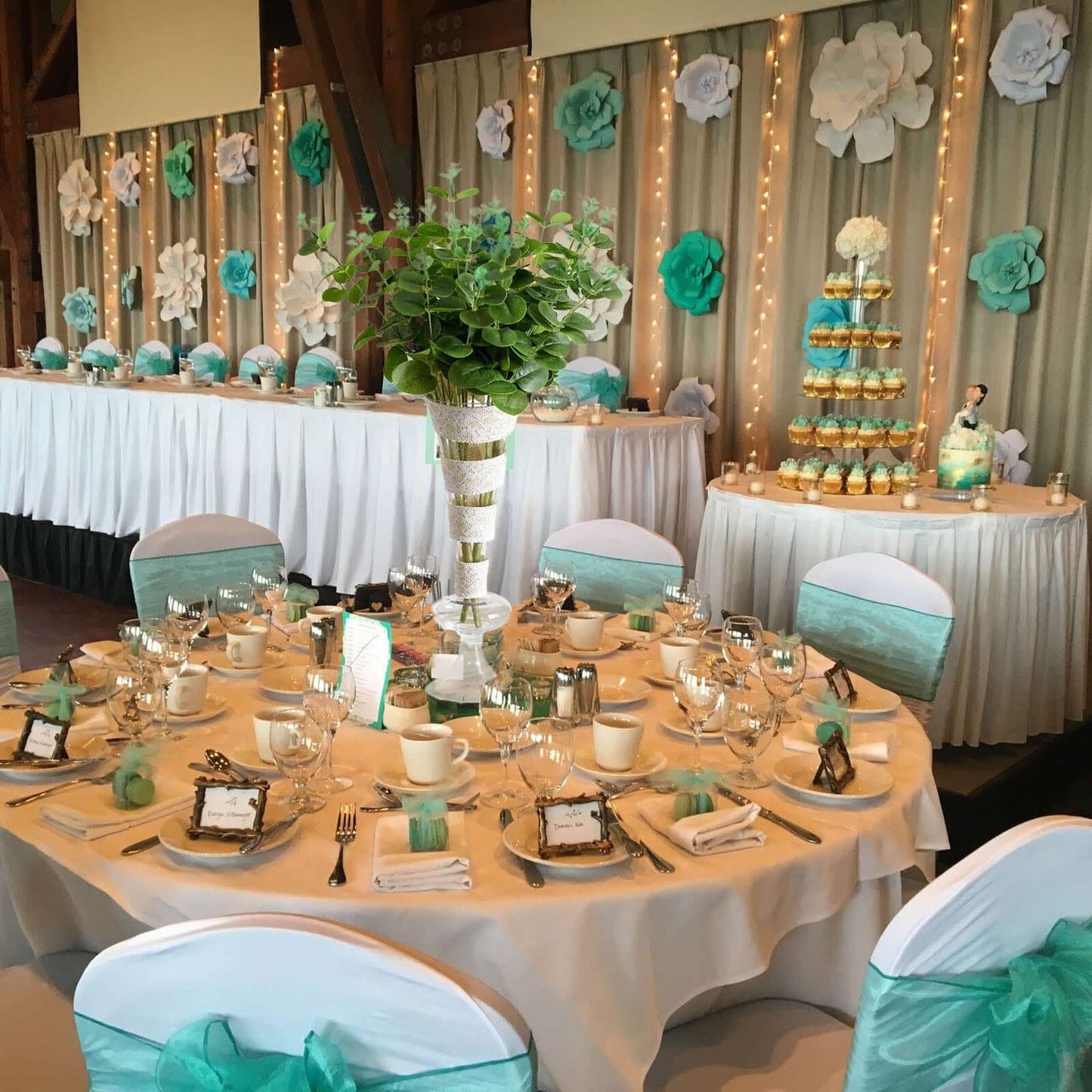 2 Bushes 19" Light Green Artificial Eucalyptus Branch Bouquet Plants - Linen Luxes