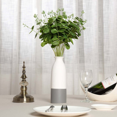 2 Bushes 19" Light Green Artificial Eucalyptus Branch Bouquet Plants - Linen Luxes