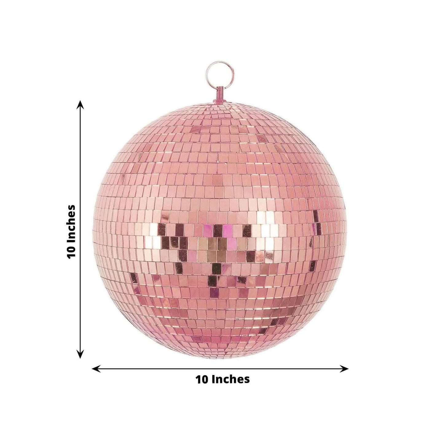 2 Pack 10" Rose Gold Foam Disco Mirror Ball With Hanging Swivel Ring, Holiday Party Decor - Linen Luxes
