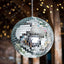 2 Pack 12" Large Silver Foam Disco Mirror Ball With Hanging Swivel Ring, Holiday Party Decor - Linen Luxes