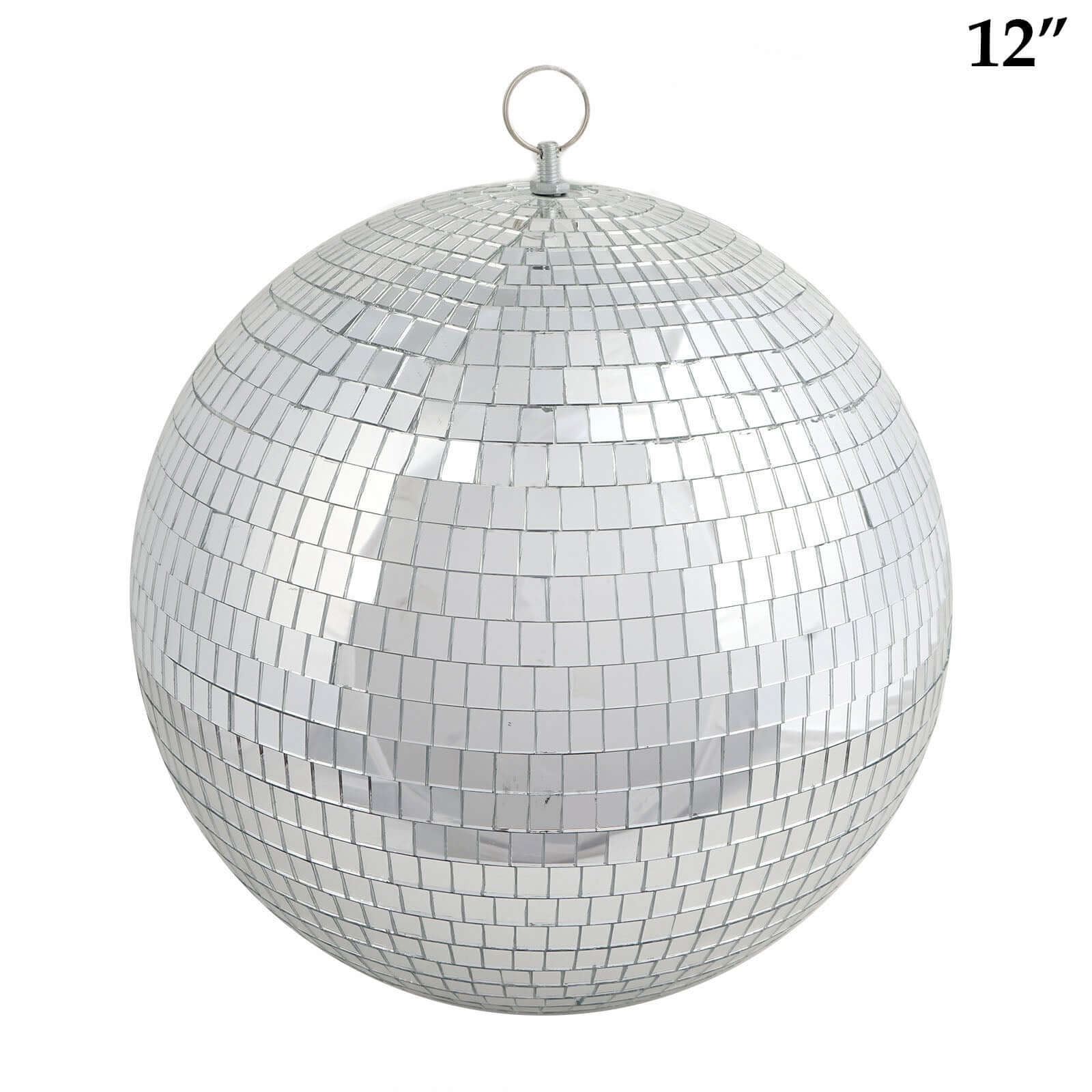 2 Pack 12" Large Silver Foam Disco Mirror Ball With Hanging Swivel Ring, Holiday Party Decor - Linen Luxes