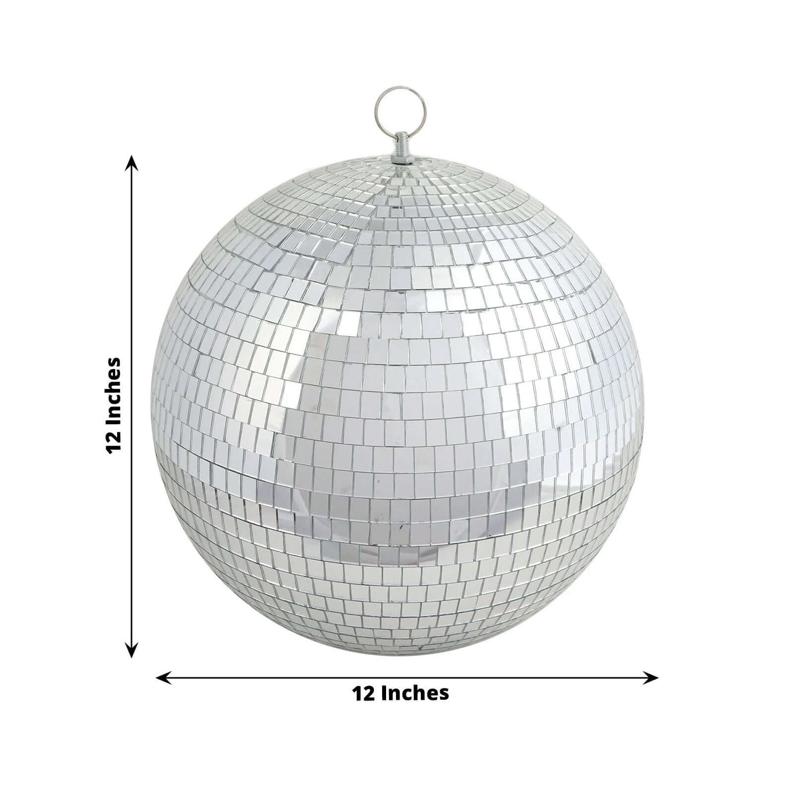 2 Pack 12" Large Silver Foam Disco Mirror Ball With Hanging Swivel Ring, Holiday Party Decor - Linen Luxes